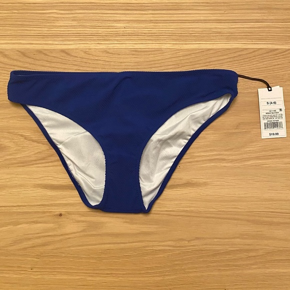 Shade & Shore Textured Hipster Bikini Bottom, Midnight Blue Dot - NEW - Picture 11 of 11